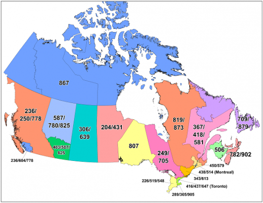 Mã vùng Canada